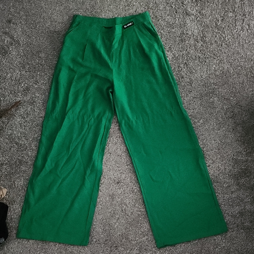 SHEIN Green Wide Leg Pants